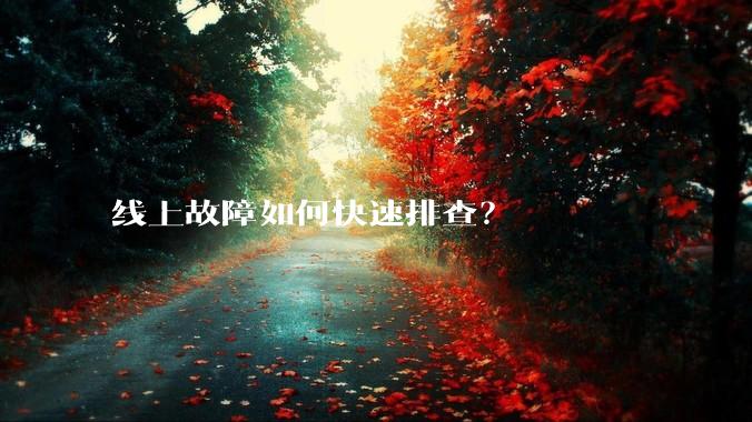 线上故障如何快速排查？