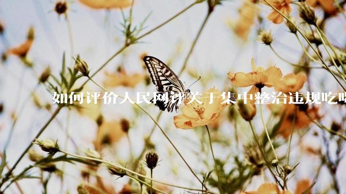 如何评价人民网评关于集中整治违规吃喝的发文？